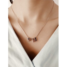 Candyfancy Chain with Initial Letter 925 Silver Pendant Necklace Customizable A-Z