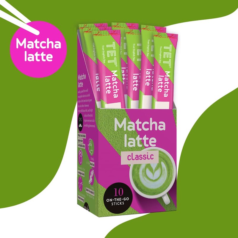 TET Matcha Latte Classic, Green tea based drink, 10 x
