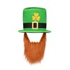 Lezevn St Patrick's Day Hat with Brown Beard Green Clover