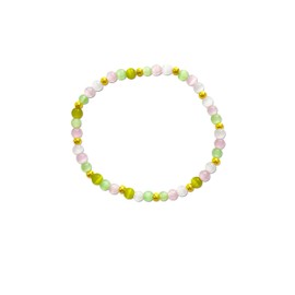 Withgenes Cute Small Beaded Love Bracelets for Women 14k Gold Plated Beads Stretchy Stackable Bracelet Inspirational Healing Jewelry Thoughtful Gifts, Large