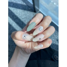 Gray Ribbon Gel Nail / 그레이리본 젤네일