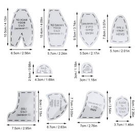 Generic Acrylic Memory Bear Template Ruler Set for Sewing Patterns and Craft Projects