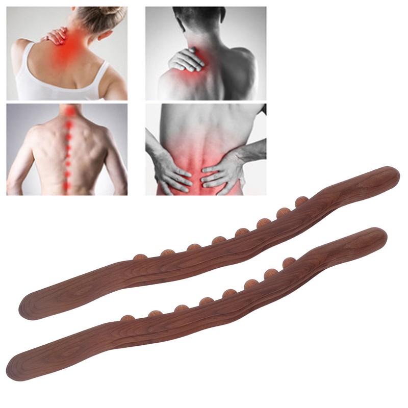 2Pcs Wooden Scraping Stick 8 Massage Dots Large Contact Multifunction