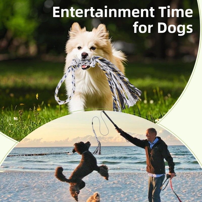 Flirt Pole for Dogs Interactive Dog Toys Durable Heavy Duty