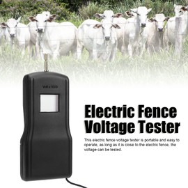 LOCADENCE Electric Fence Voltage Tester, 15KV LCD Display Fence Fault Finder, Portable Digital Voltmeter Farming Equipment Testing Tool for Garden, Outdoor, Livestock Farms (Black)