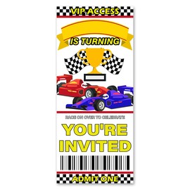 VAHATAN Race Car Birthday Party Invitations 20 Pack Race Car Ticket Invitations with Envelopes Invites Cards for Birthday Party