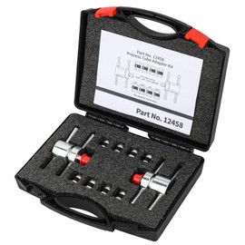 Tesidol 12458 Process Tube Adapter Kit for 3/16", 1/4", 5/16", 3/8" Copper Tubing – HVAC Line Set Flaring Adapters, Durable Brass Construction for Refrigeration, Air Conditioning, and Repair Use