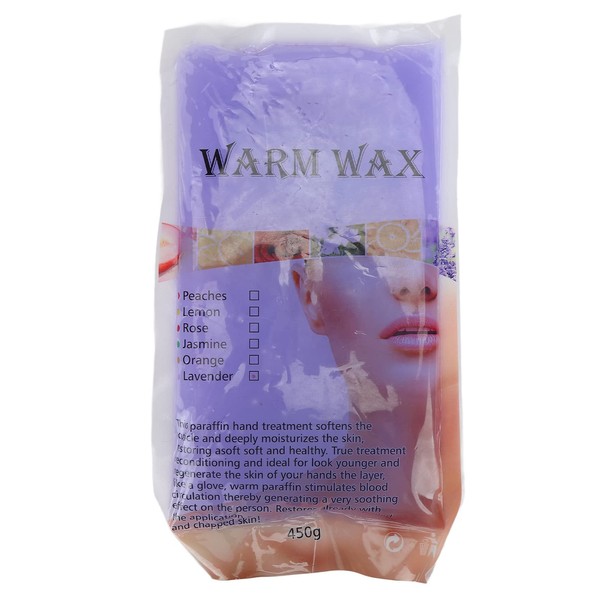 Paraffin Wax 450g Deeply Moisturising Paraffin Wax Beads Blocks for Hands Feet Dry Skin Stiff Muscles Pain Relieving(Lavender)