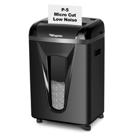 Wingwise P-5 High-Security Micro-Cut Shredder (2x12mm, 58dB) – 9 Sheets, 2.4m/min, Shreds CDs/Credit Cards, 5.8Gal Bin for Home/Office