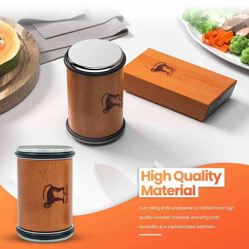 BornMonkey Rolling Knife Sharpener™ - Premium Knife Sharpening Tool for