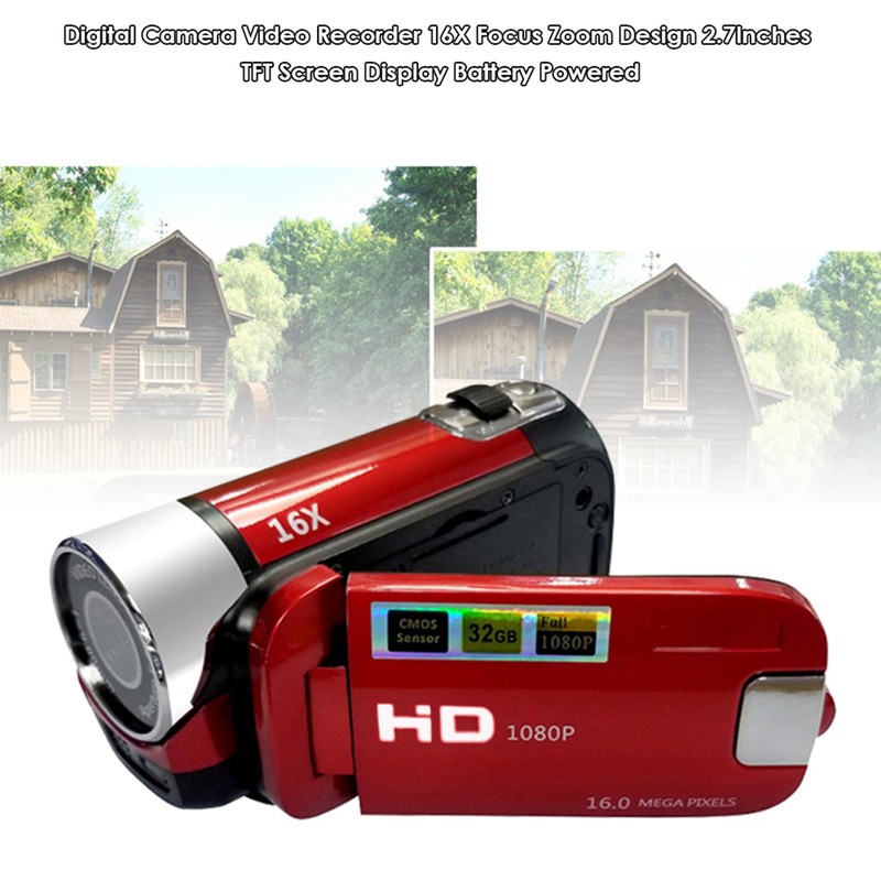 Digital Camera Video Recorder 16X F-ocus Zoom Design 2.7Inches TFT