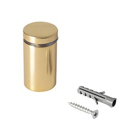 Sign Standoff 1" Diameter x 1-1/2" Barrel Length Gold Aluminum Eco Series Easy Fasten Standoff Pack of 4 by Outwater