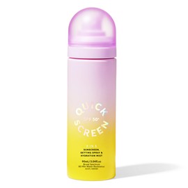 QUICK FLICK 3-in-1 SPF 50+ Sunscreen, Setting Spray & Hydration Mist | Ultra-Lightweight, Fast Absorbing & Non-Greasy | Invisible Makeup Setting Spray | No White Cast | 90 ml
