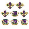 Napkin Rings Set of 8, Rhinestone Heart Shamrock Fleur De