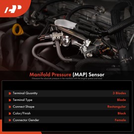 A-Premium Manifold Pressure (MAP) Sensor [3 Pins] Compatible with Land Rover Range Rover 2010-2013, Range Rover Sport 2010-2013, LR4 2010-2016 & Jaguar F-Type, XF, XFR, XJ, XFR-S, XJR, XK, XKR, XKR-S