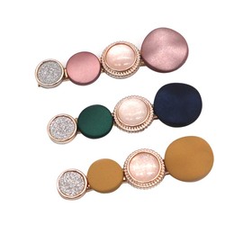 VOANZO 3PCS Pearl Hair Clips - Fashion Style Pearls Hair Barrettes Sweet Artificial Macaron Acrylic Resin Barrettes Hairpins for Women Girls Headwear Hair Accessories (yellow/pink/blue)