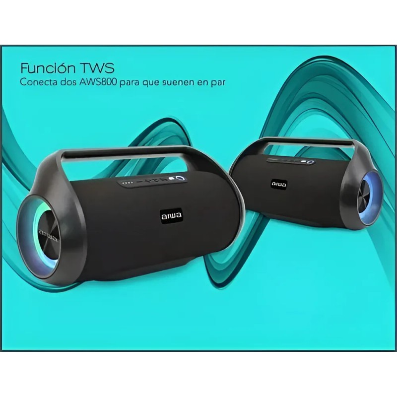 Bocina Inalámbrica Aiwa True Wireless Aws800bt Negro