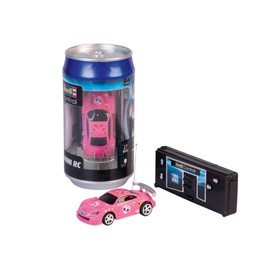 Revell Control 23568 Mini Remote Control Racing Car Pink, In a Can and Traffic Cones With 27 MHz Control,1:58 Scale, 7.6cm in length