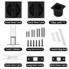 KIDOACOW Black Pocket Door Lock with Edge Pull, Red-Green Indication