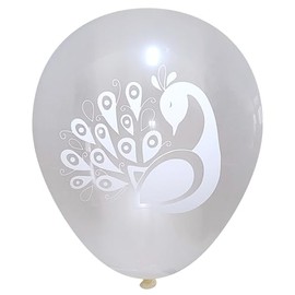 Peacock/Swan/Bird Latex Party Balloons (16 pcs) by Nerdy Words (Clear)