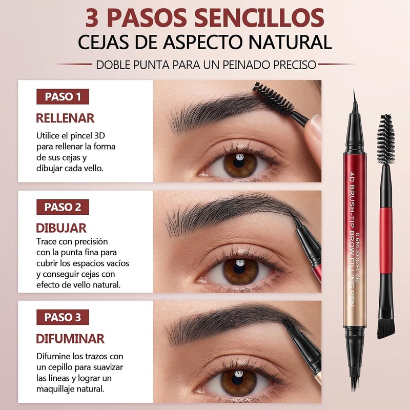 Lápiz Líquido para Cejas Erinde Doble Punta 4D – Perfilado