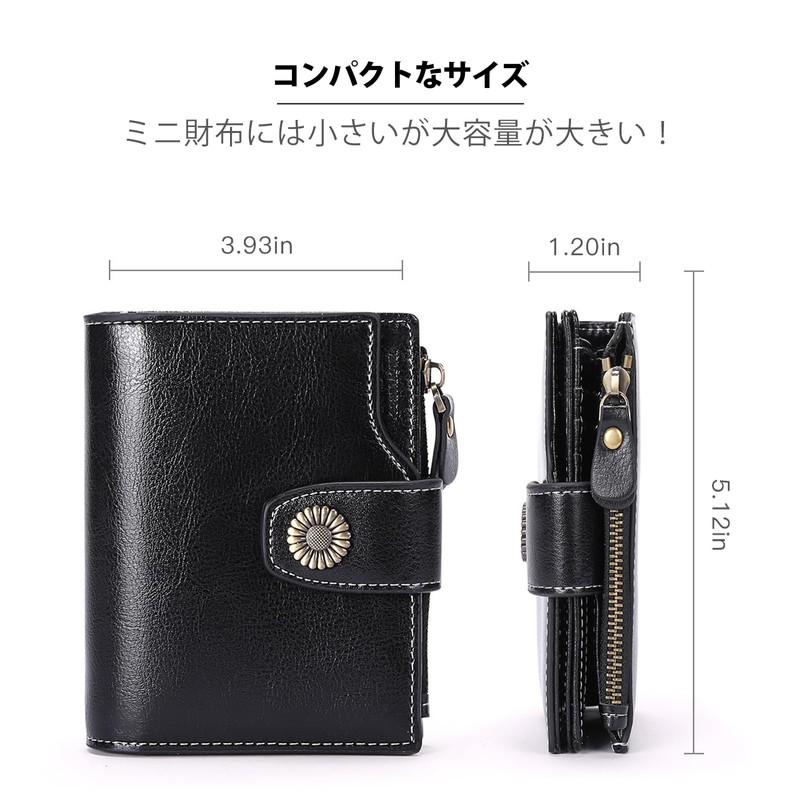 SENDEFN Women's Bifold Genuine Leather Wallet, Anti-Skimming, Coin Purse, Large