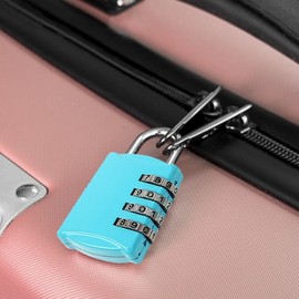 Number Lock 4-Digit Combination Padlock 3-Pack (Blue) Luggage Lock