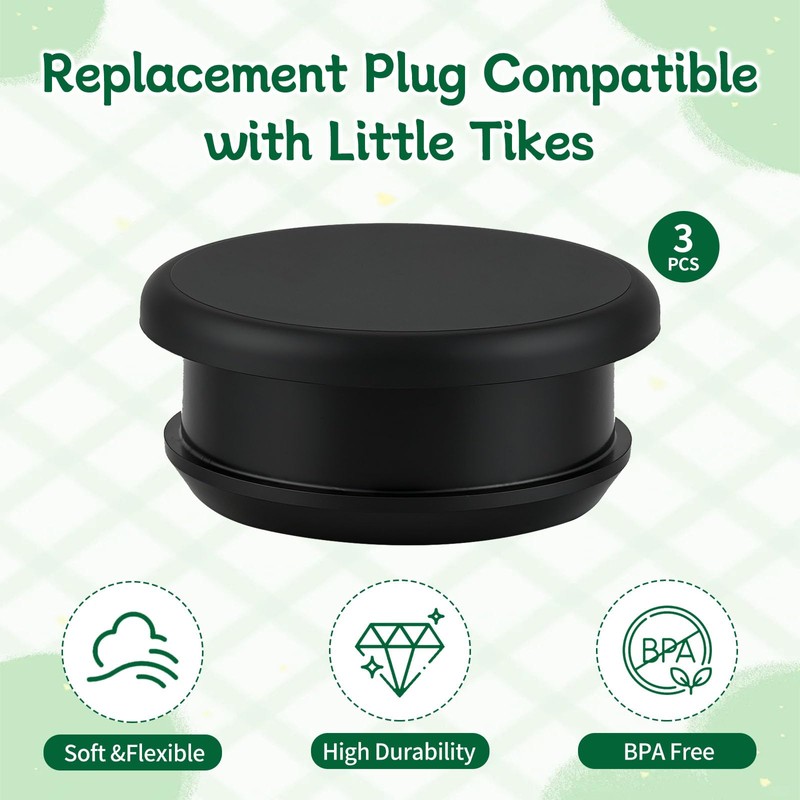 3Pcs Water Table Plug Compatible with Little Tikes, Leak-Proof Seal