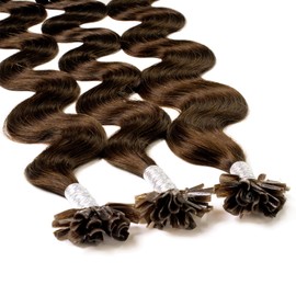 hair2heart Real Hair Bondings Wavy 50 Strands 1 g 40 cm 6/3 Dark Blonde Gold