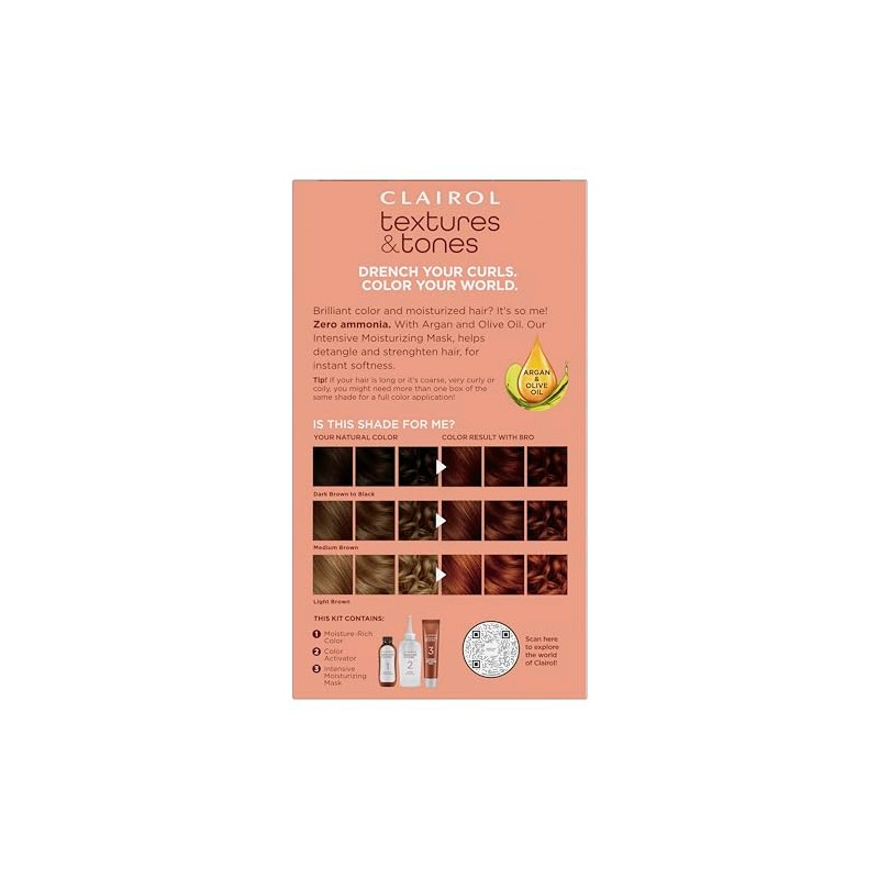 Clairol Textures & Tones Permanent Hair Dye, 8RO Sunset Copper