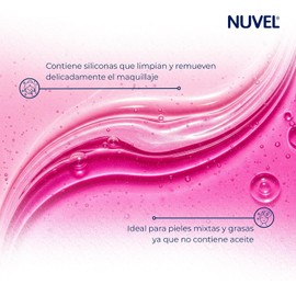 Nuvel Desmaquillante Bifásico Facial Oil Free, 235 ml Desmaquillante Bifásico para Ojos y Rostro Elimina Maquillaje a Prueba de Agua Ideal para Piel Mixta y Grasa Gel Limpiador Facial Sin Frotar