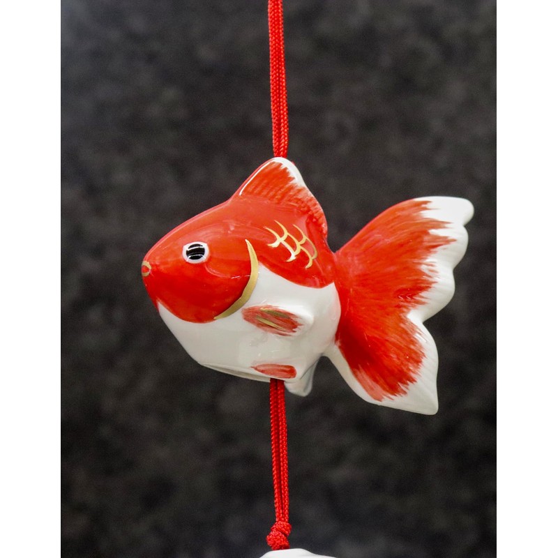 Yakushi Kiln Wind Chime, Suzukaze, Goldfish (Red)