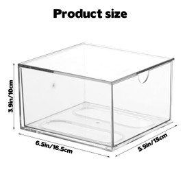 Rainmae Disposable Face Towel Holder, Face Towel Storage Box Bin, Stackable Clear Makeup Organizer with Drawer for Clean Skin Club Face XL Towels Holder for Vanity Bathroom and Makeup Organization