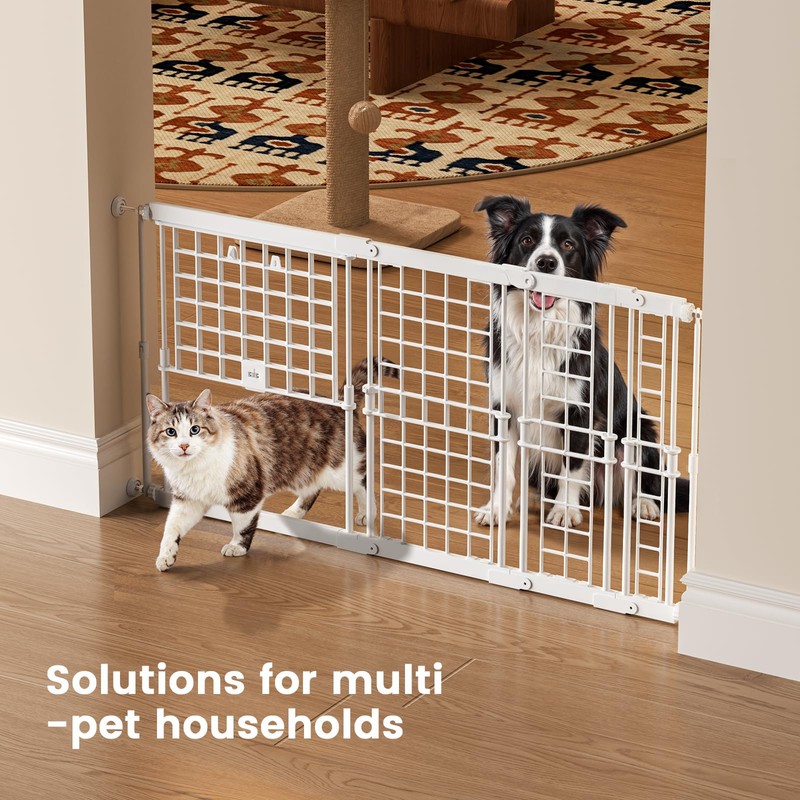 Fldofaves Adjustable Dog Gate - 13-22 Inch Height, 18-43 Inch