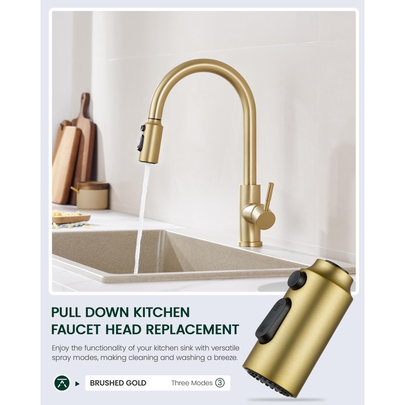 HEISOK Pull Down Spray Head for Kitchen Faucet, Kitchen Sink