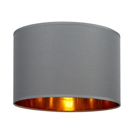 GIGGI Fabric Lamp Shades with Golden Inner Light Shade Ceiling – Modern Lampshades for Ceiling Lights, Lamp Shades for Table Lamps, Floor Lamps, Living Room, Bedroom, Home Décor (Grey, 12")
