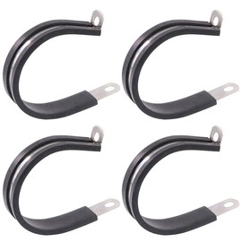 Keadic 20Pcs 2" (50mm) Cable Clamp Rubber Wire Clamps Stainless Steel Rubber Cushioned Insulated Clamps