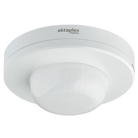 Oktaplex Pia Presence Detector Outdoor and Indoor 360° Infrared Motion Sensor IP65 230V Surface-Mounted Presence Switch White