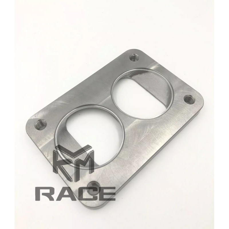 KLM T6 to DUAL 2.5" TRANSITION TURBO FLANGE THREADED 1/2"