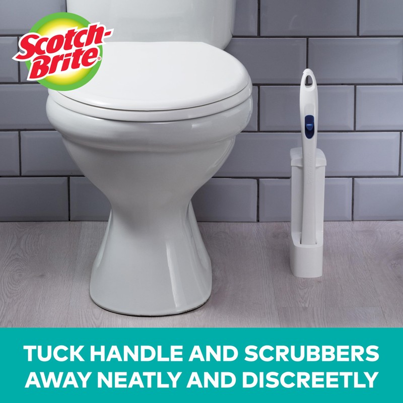 Scotch-Brite Disposable Toilet Scrubber Starter Kit, Disposable Refills with Built-In