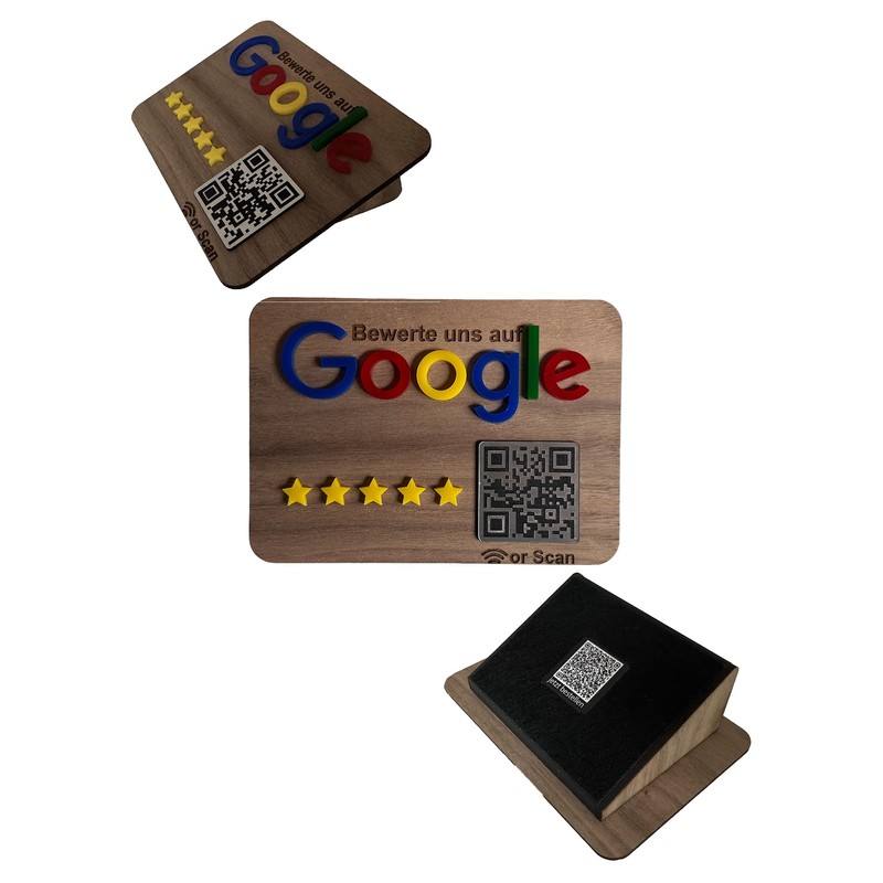Evaluation system for easy collecting reviews. Sign stand for companies,