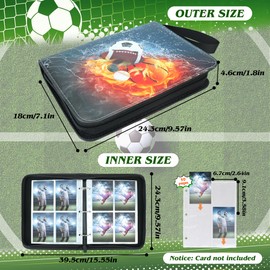 DBPBToU 50 Pages Trading Cards Album Football 400 Cards, 4 Compartments Trading Cards Album, Scrapbook Cards for Collecting and Exchanging, Football Gifts Boys (Lightning Balls)