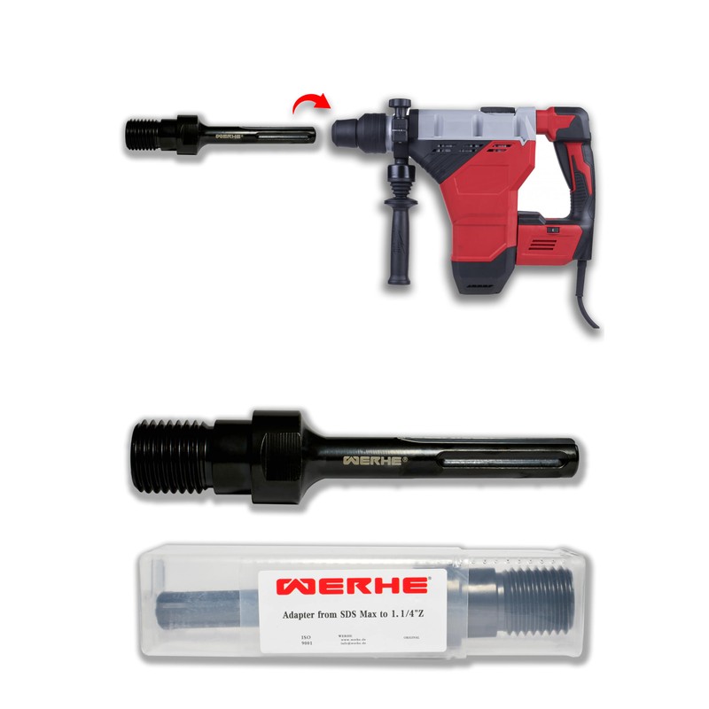 WERHE 1 1/4" UNC to SDS Max High Carbon Steel