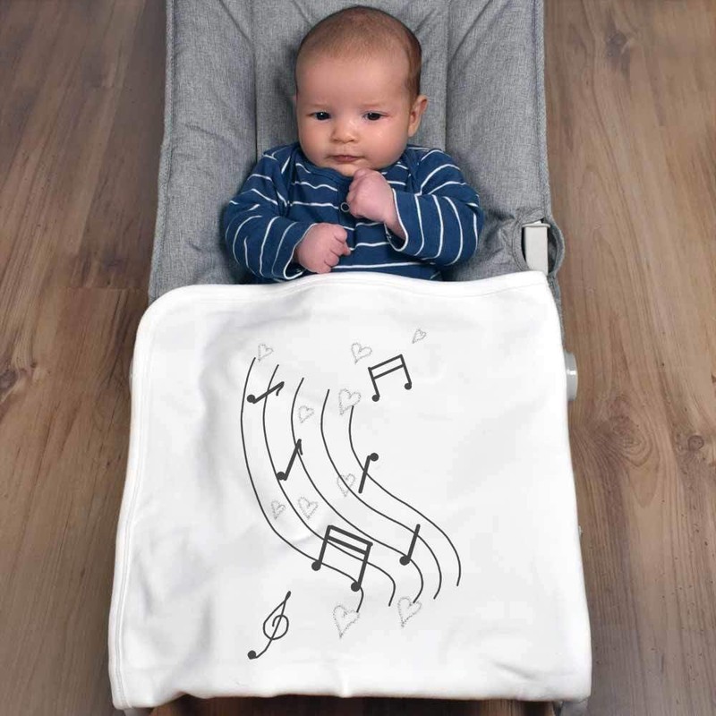 Azeeda 'Love Of Music' Cotton Baby Blanket/Shawl (BY00040142)