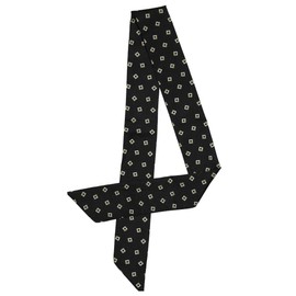 Allegra K Neckerchief, Striped, Polka Dot, Hair Ornament, Rectangle, Thin, Silk-like, Office, Women's, Black