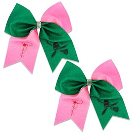 TIOSRU Witch Hair Accessories for Women and Girls, Glitter Pink and Green Bow Clips Cute Hair Bows for Movie Favors, Witch Merch Gifts for Girls