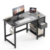 NEWBULG 40-47" Computer Desk with Storage Drawers,Small Office Desk Modern