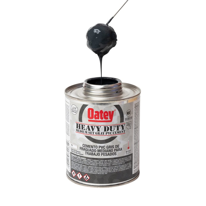 Oatey 31122 Heavy-Duty Fast Set Cement, 32 oz, PVC Gray
