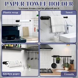 Soportes para Toallas de Papel, autoadhesivos, para Debajo del clóset, de Acero Inoxidable, para Cocina, baño, Fregadero, despensa, Nevera