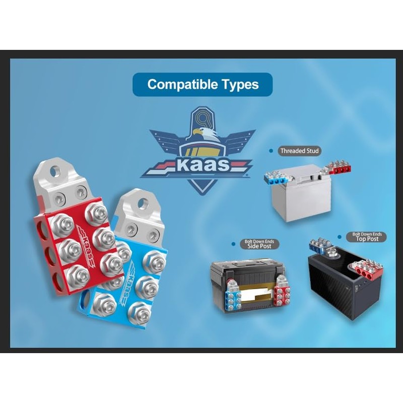 Kaas Modular Heavy-Duty Battery Terminal, 8AWG to 4/0 AWG, Automotive